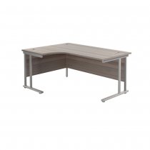 Jemini 1600mm Grey Oak/Silver Cantilever Left Hand Radial Desk